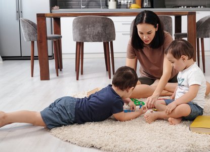 parent and child playing